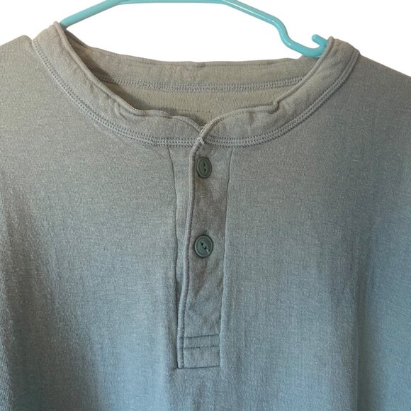 L.L. Bean Men XL Green Henley Long-Sleeve Shirt Button-Front Wool Blend Canada - Picture 5 of 8
